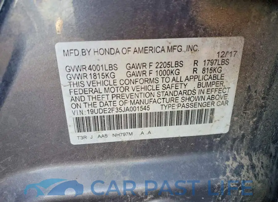 19UDE2F35JA001545# 12