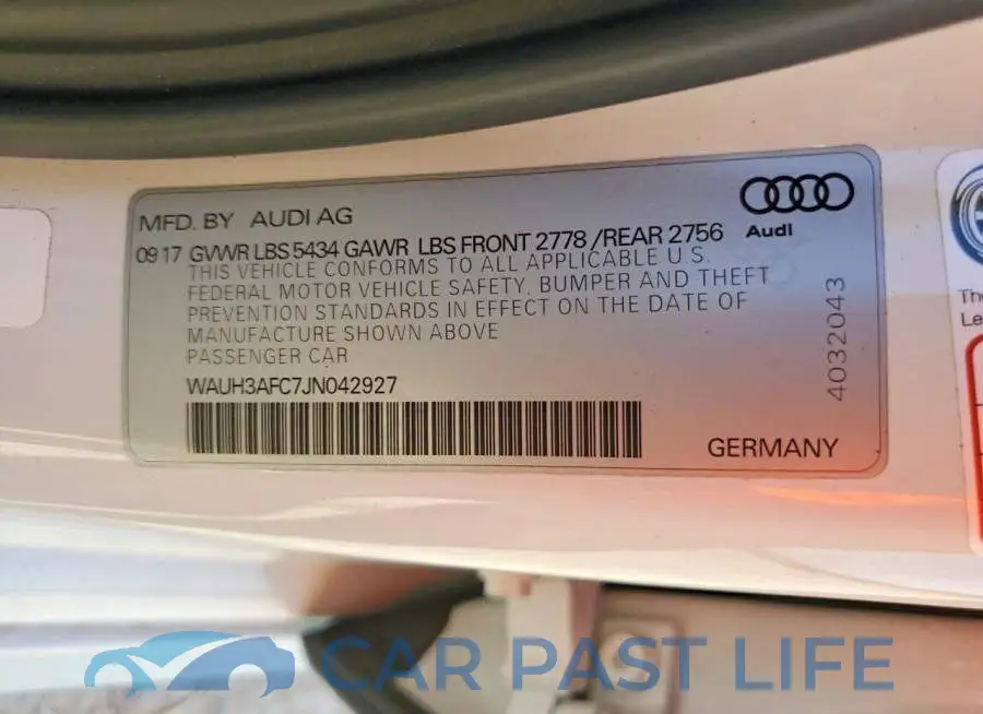 WAUH3AFC7JN042927# 12