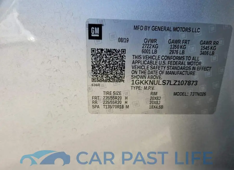1GKKNULS7LZ107873# 14