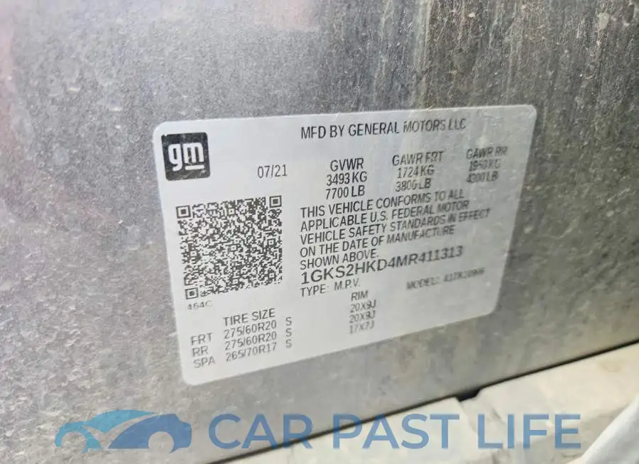 1GKS2HKD4MR411313# 13