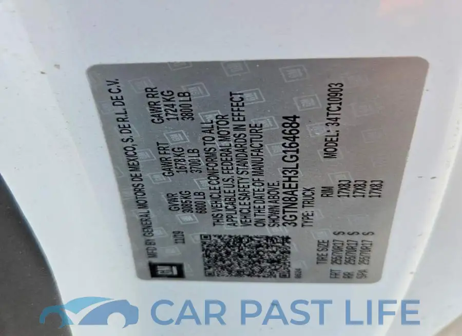 3GTN8AEH3LG164684# 12