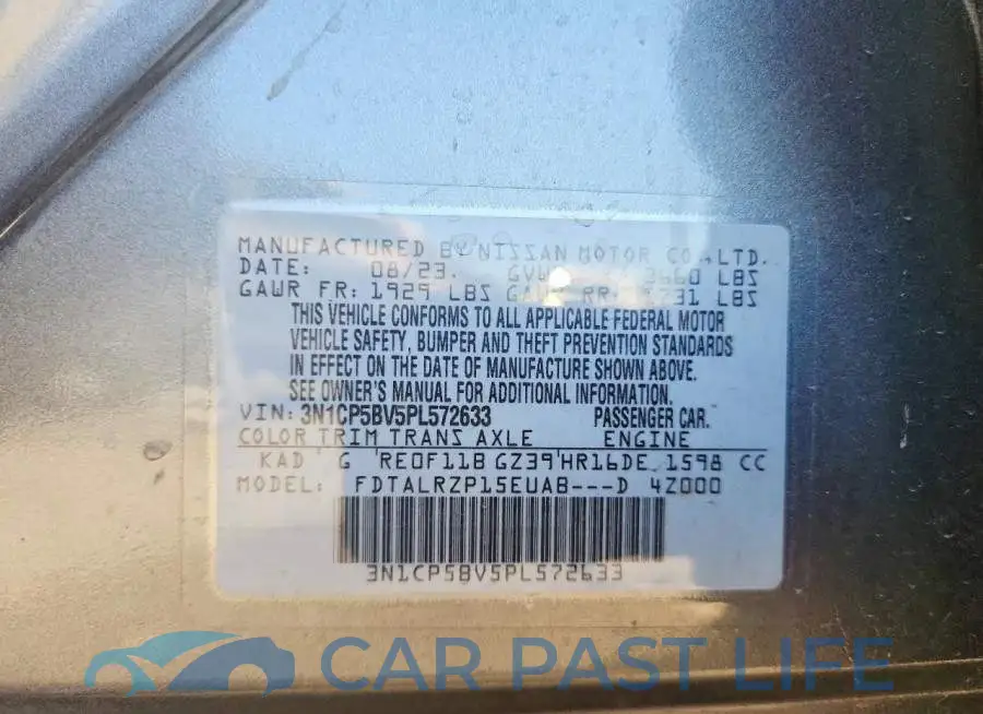 3N1CP5BV5PL572633# 12