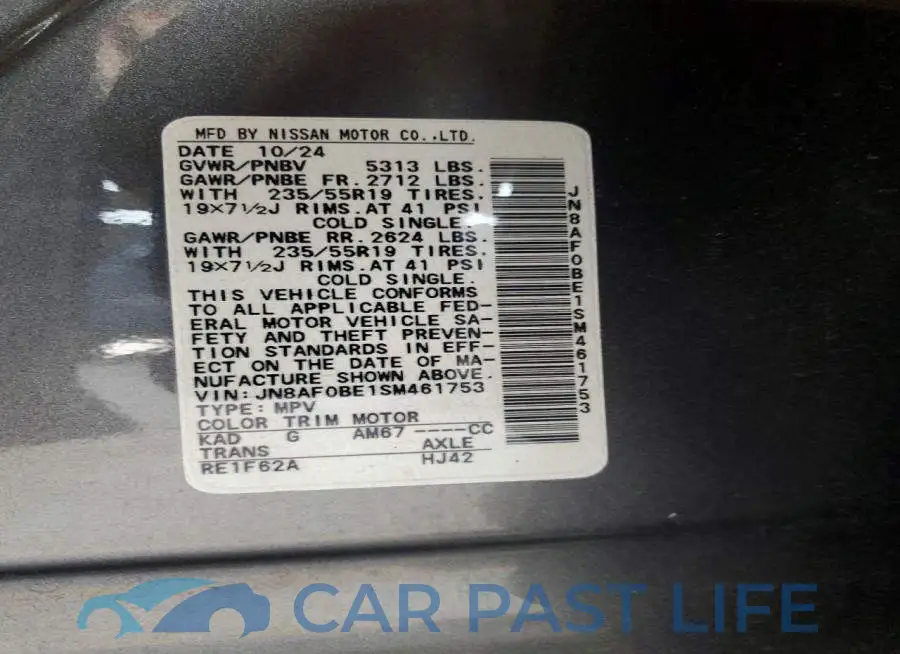 JN8AF0BE1SM461753# 12