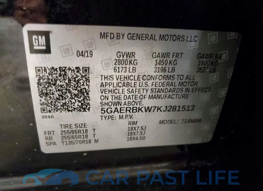 5GAERBKW7KJ281513# 13