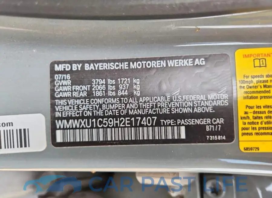 WMWXU1C59H2E17407# 12