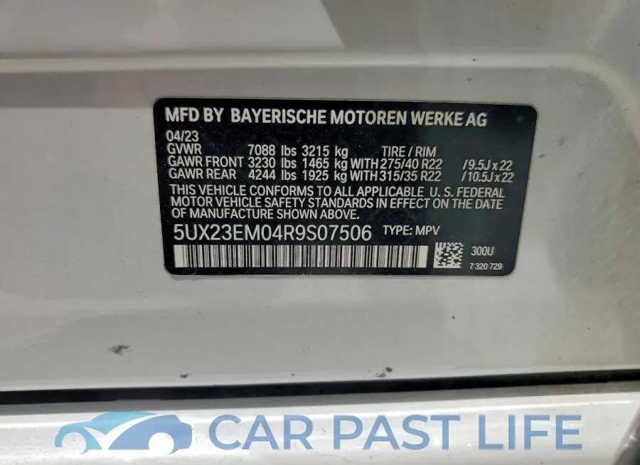 5UX23EM04R9S07506# 14