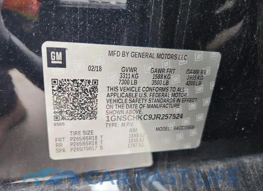 1GNSCHKC9JR257524# 14