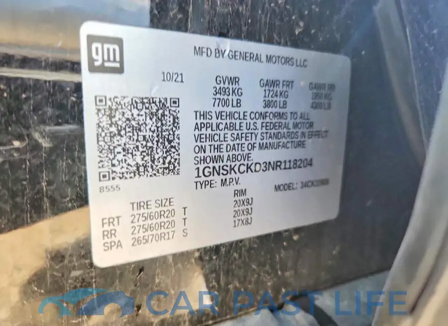 1GNSKCKD3NR118204# 13