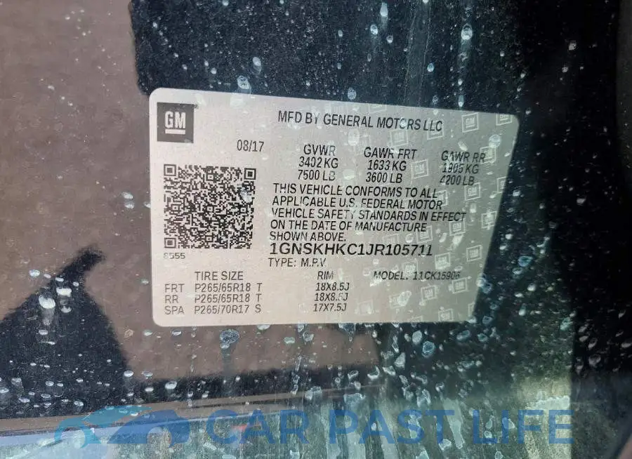 1GNSKHKC1JR105711# 13