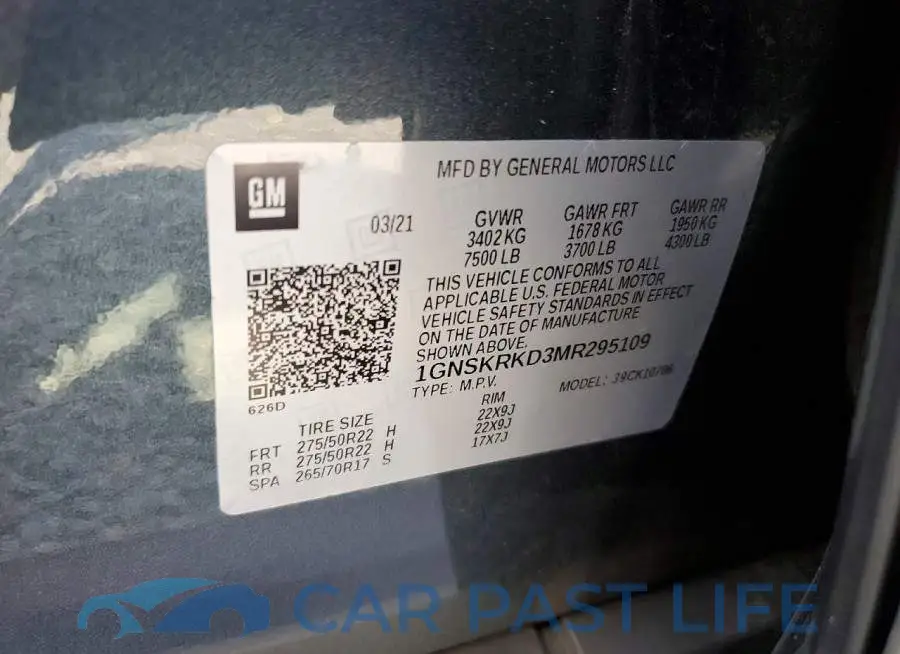 1GNSKRKD3MR295109# 13