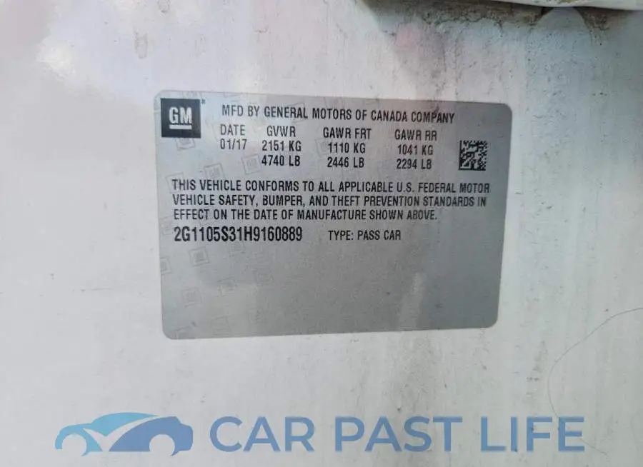 2G1105S31H9160889# 12