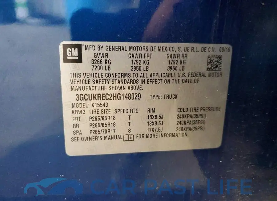 3GCUKREC2HG148029# 12