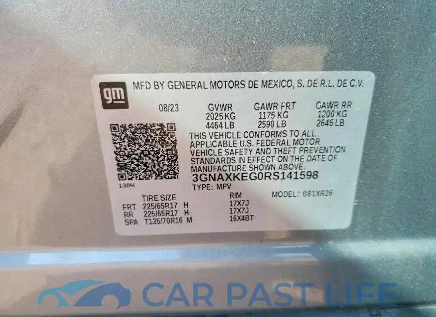 3GNAXKEG0RS141598# 13