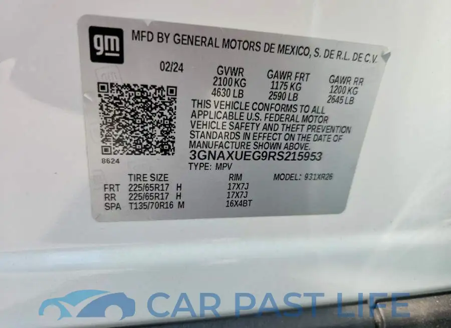 3GNAXUEG9RS215953# 13