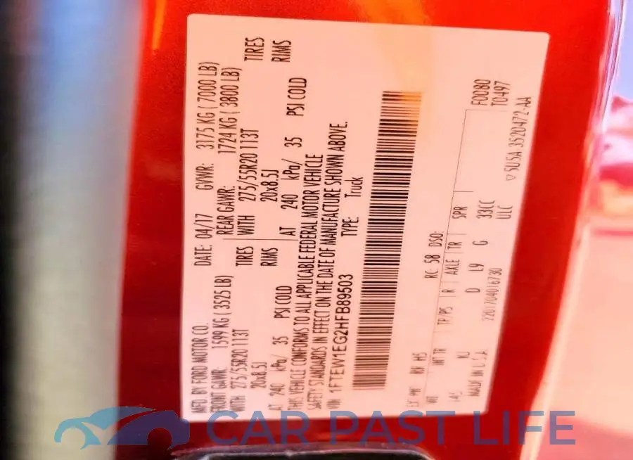 1FTEW1EG2HFB89503# 12
