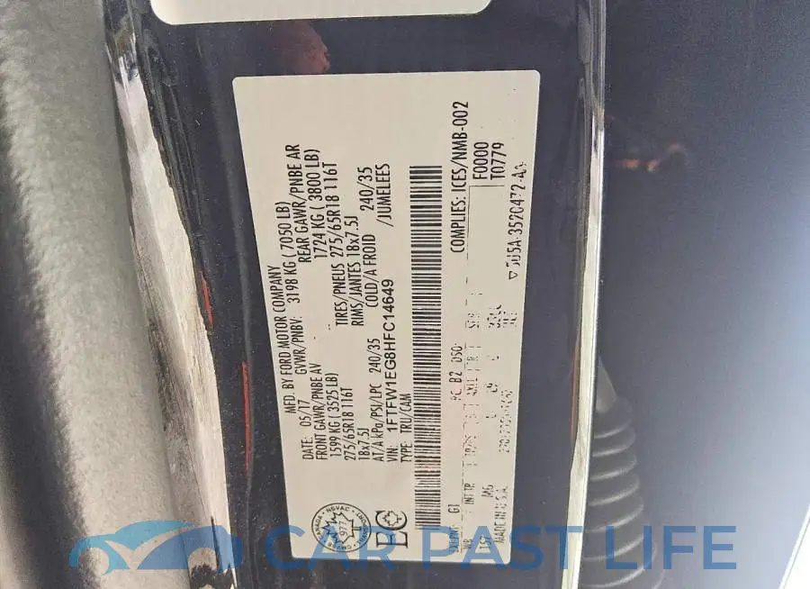 1FTFW1EG8HFC14649# 12