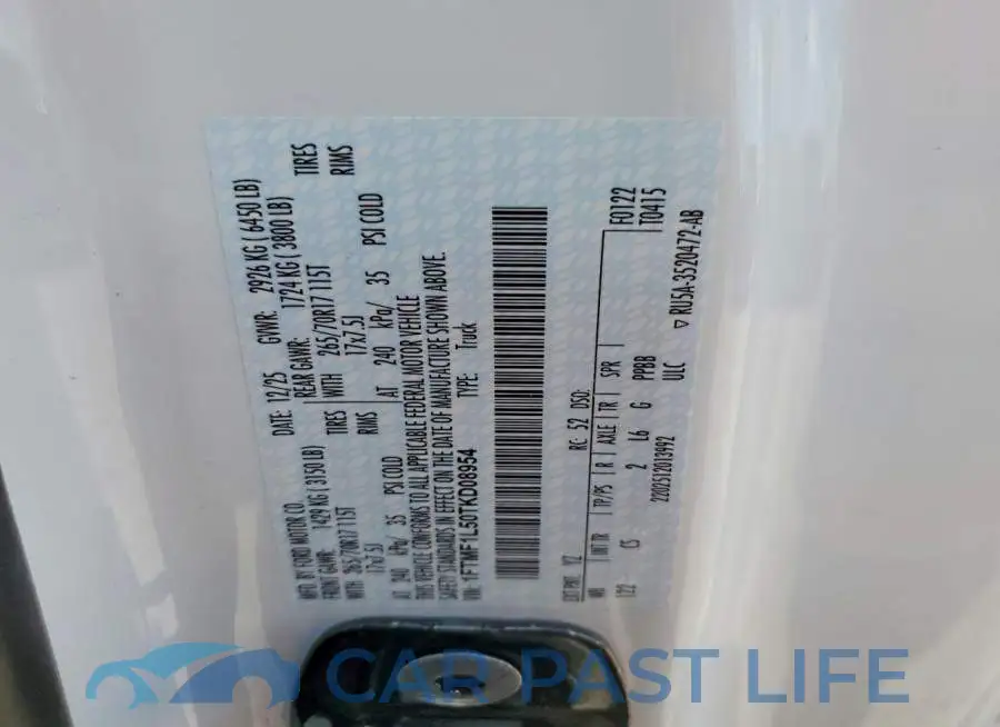 1FTMF1L50TKD08954# 12