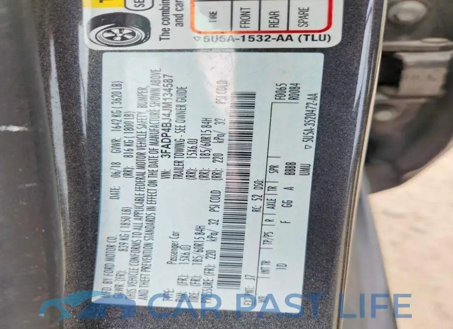 3FADP4BJ4JM134587# 12