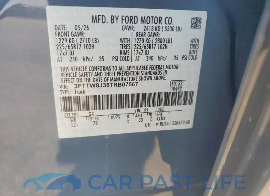 3FTTW8J35TRB07567# 12