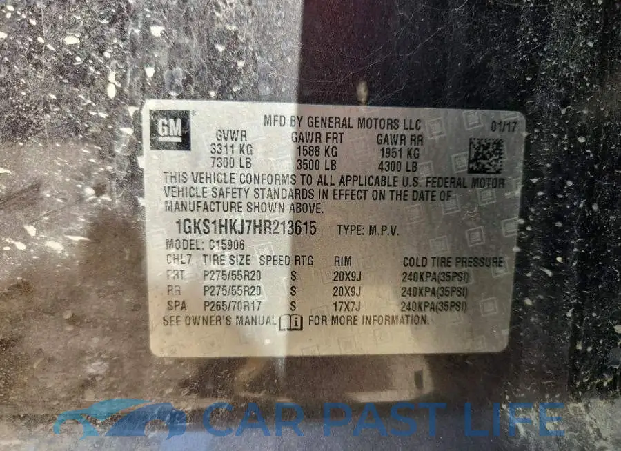 1GKS1HKJ7HR213615# 13
