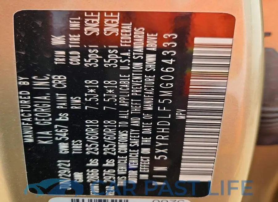 5XYRHDLF5MG064333# 13