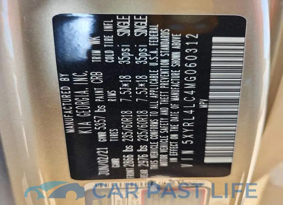 5XYRL4LC4MG060312# 13