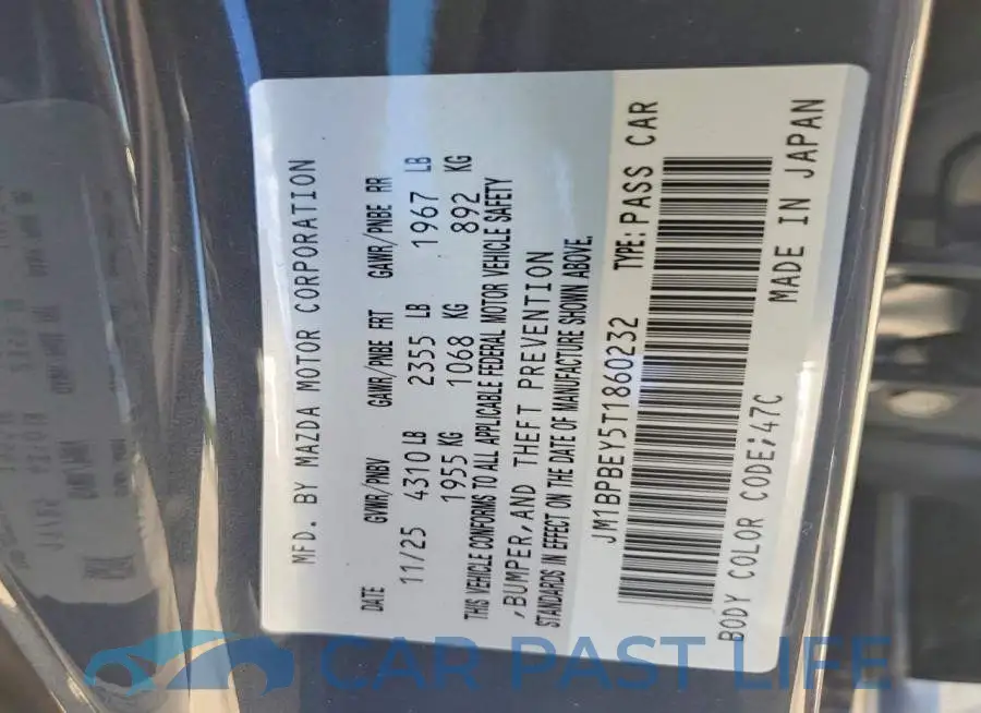 JM1BPBEY5T1860232# 12