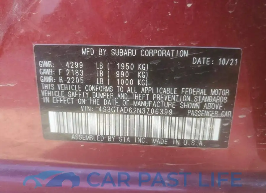4S3GTAD62N3706399# 13