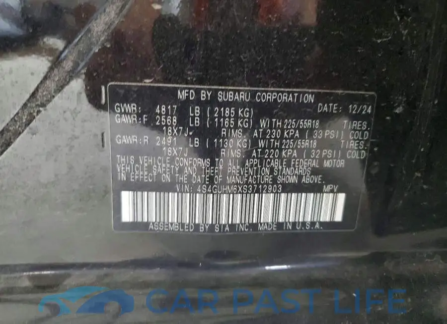 4S4GUHM6XS3712903# 12