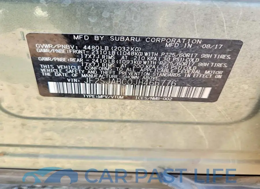 JF2SJABC0JH466776# 14