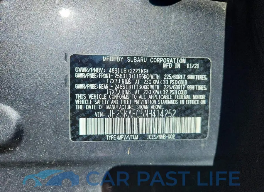 JF2SKAEC5NH414252# 13