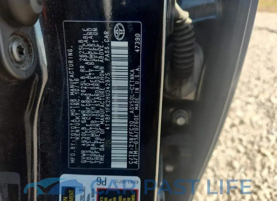 4T1BF1FK2HU342975# 12