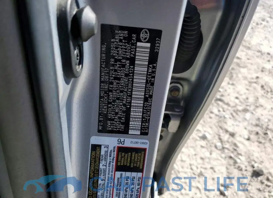 4T1BF1FK9HU454124# 12