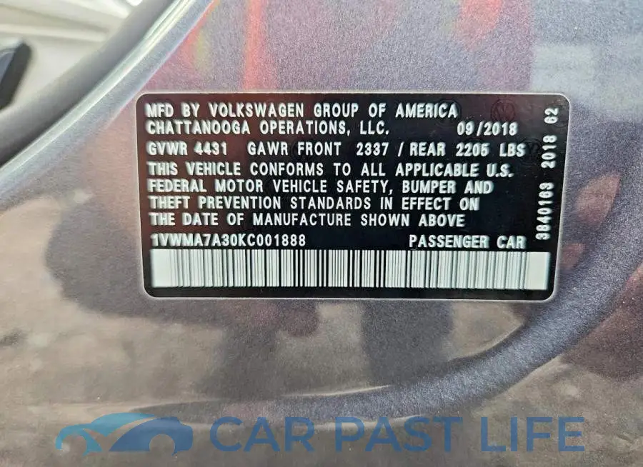 1VWMA7A30KC001888# 14