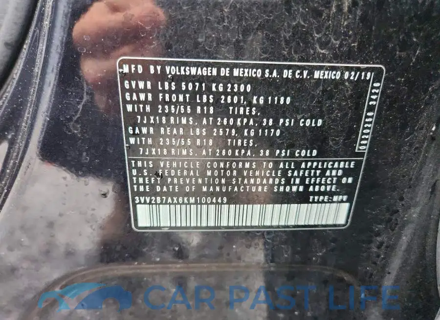 3VV2B7AX6KM100449# 13