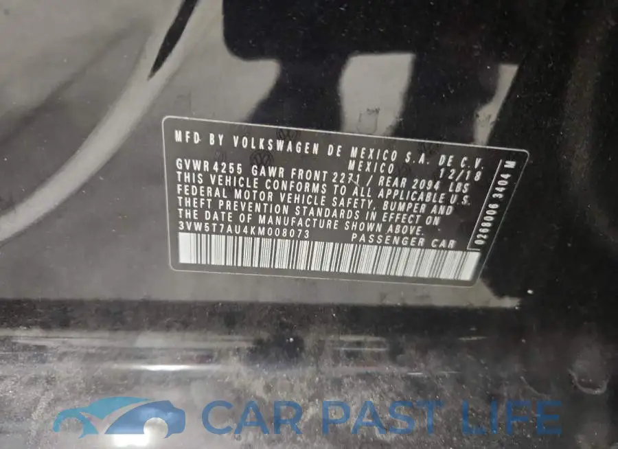 3VW5T7AU4KM008073# 12