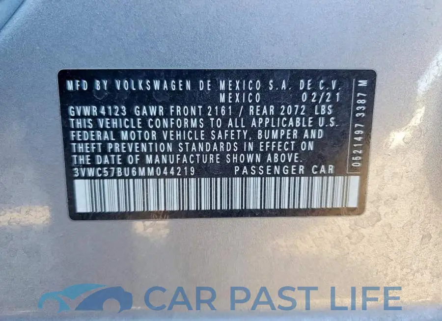 3VWC57BU6MM044219# 12