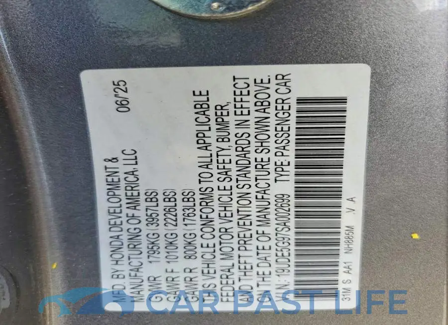 19UDE5G97SA002699# 12