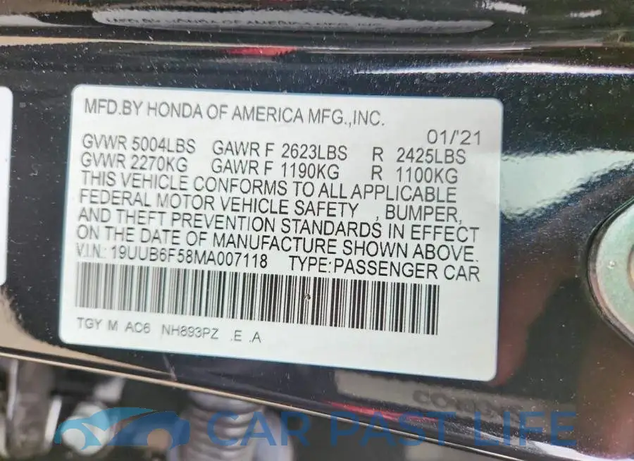 19UUB6F58MA007118# 12