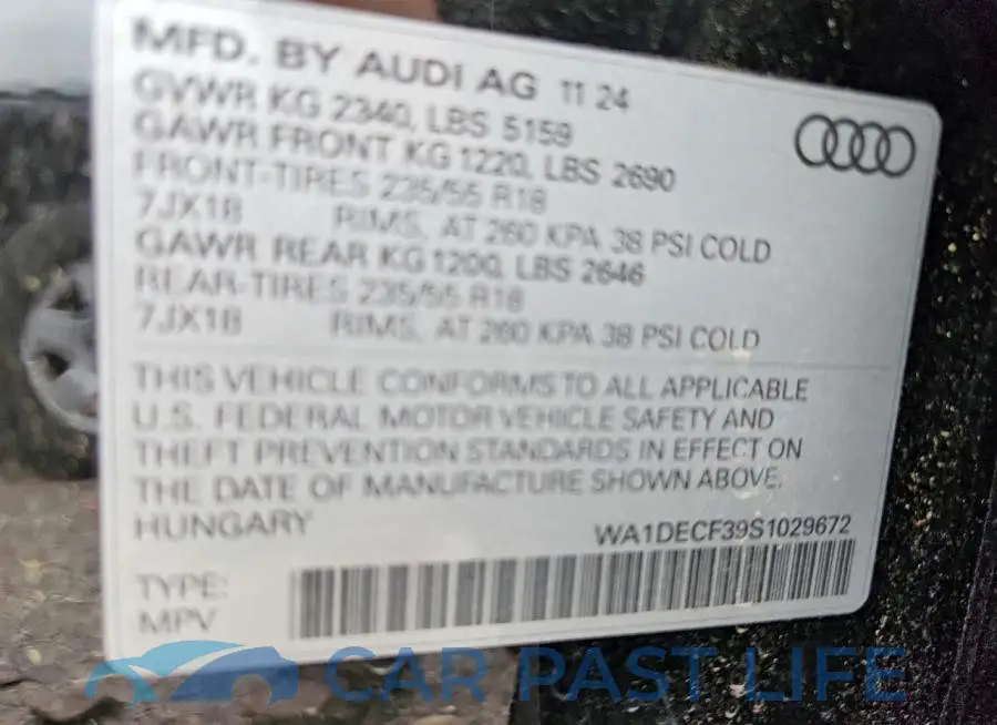 WA1DECF39S1029672# 13