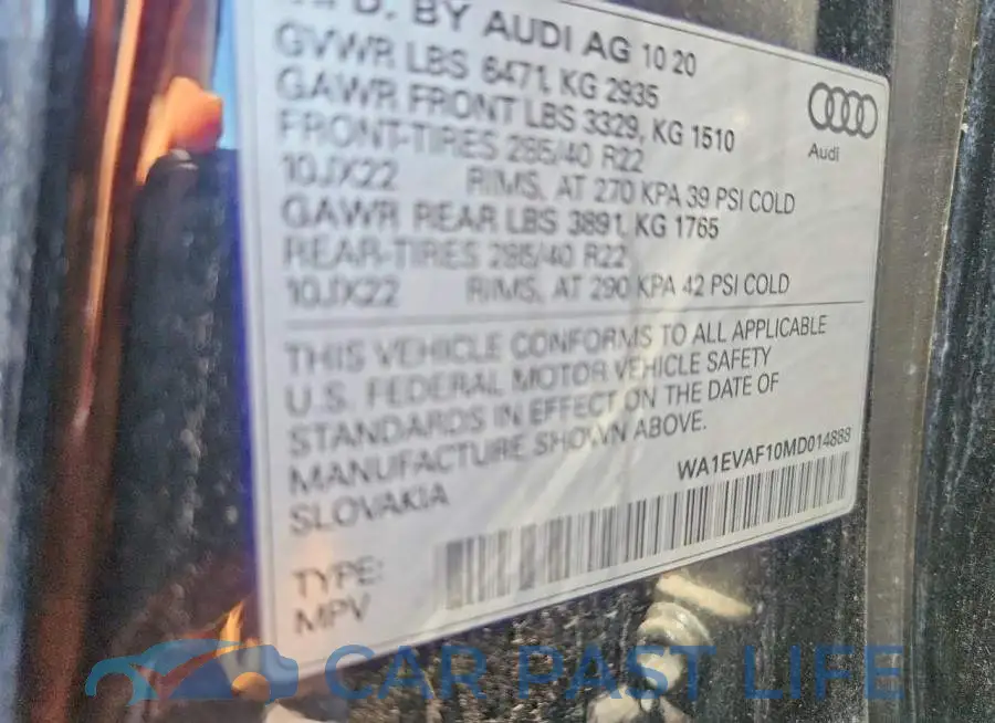 WA1EVAF10MD014888# 12