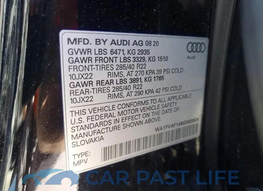 WA1FVAF14MD003624# 12