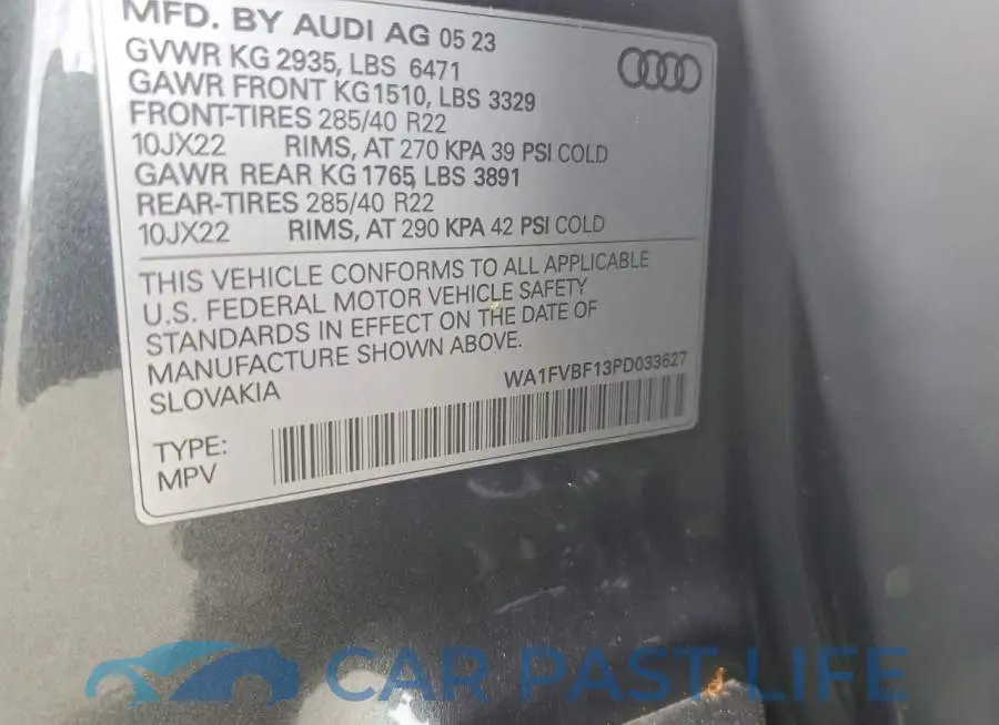 WA1FVBF13PD033627# 14