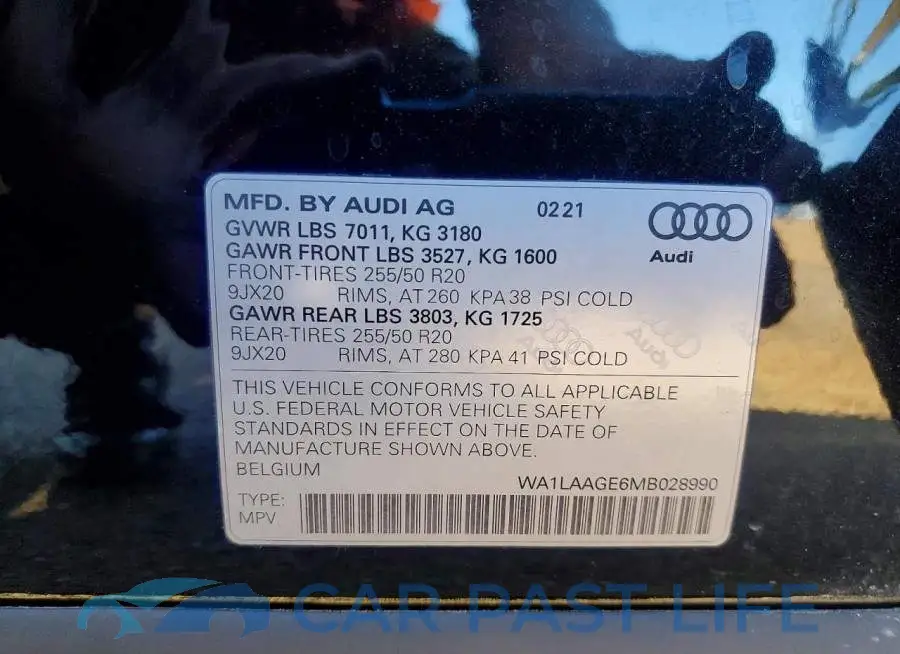 WA1LAAGE6MB028990# 12