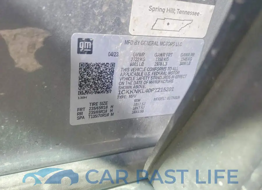 1GKKNKL40PZ215201# 12