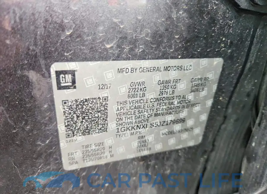 1GKKNXLS5JZ179699# 13