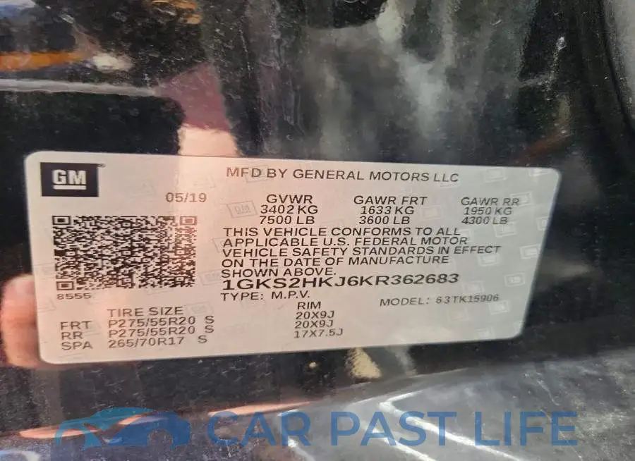 1GKS2HKJ6KR362683# 13