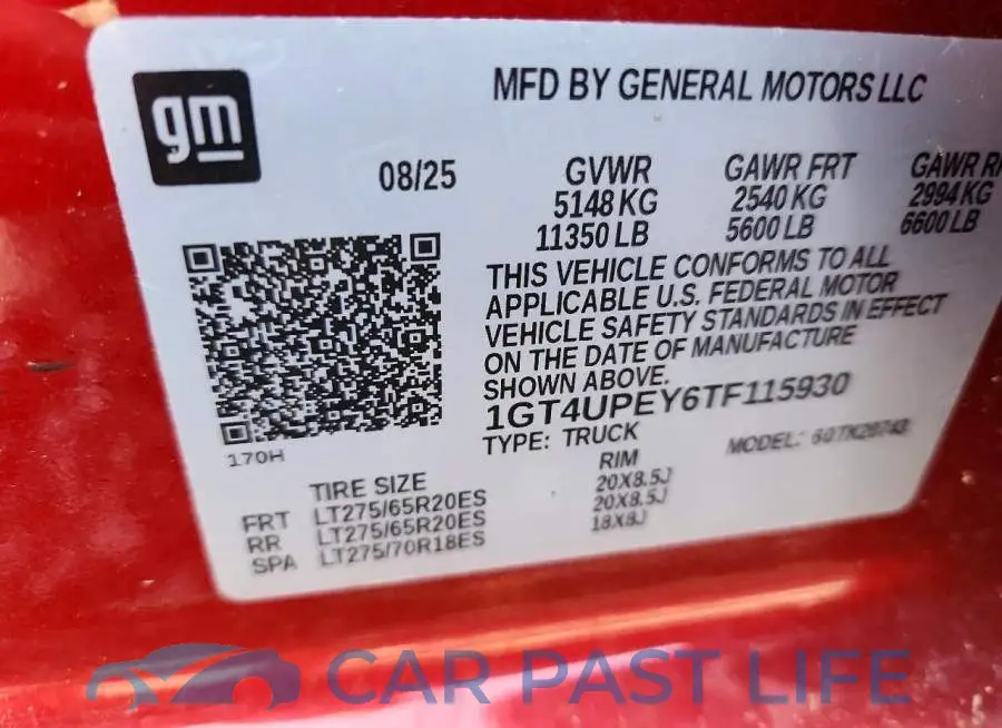 1GT4UPEY6TF115930# 12