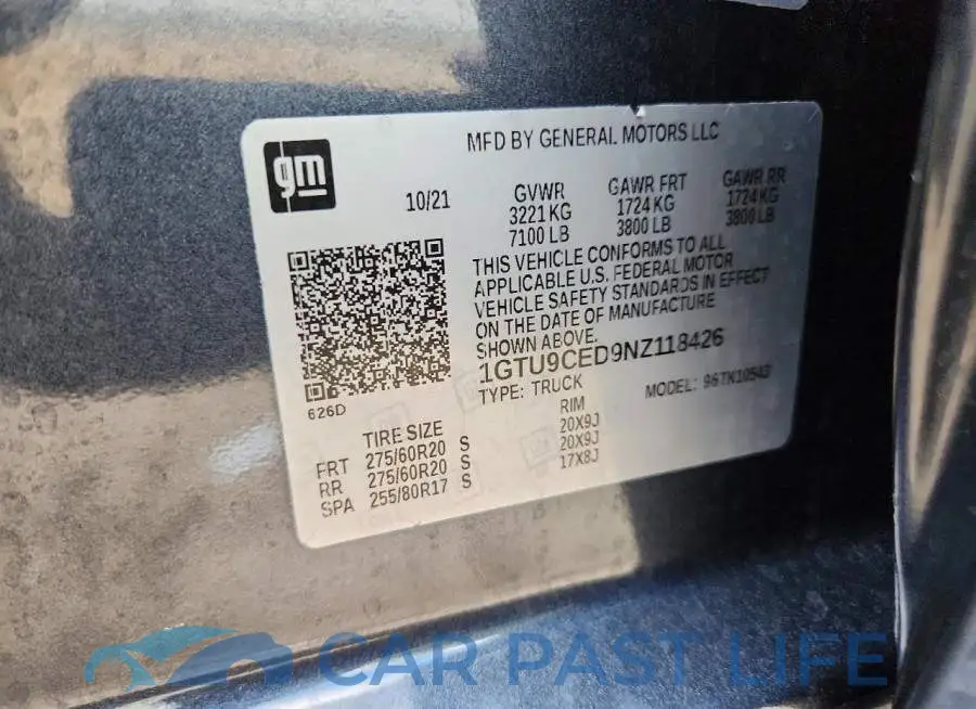 1GTU9CED9NZ118426# 12