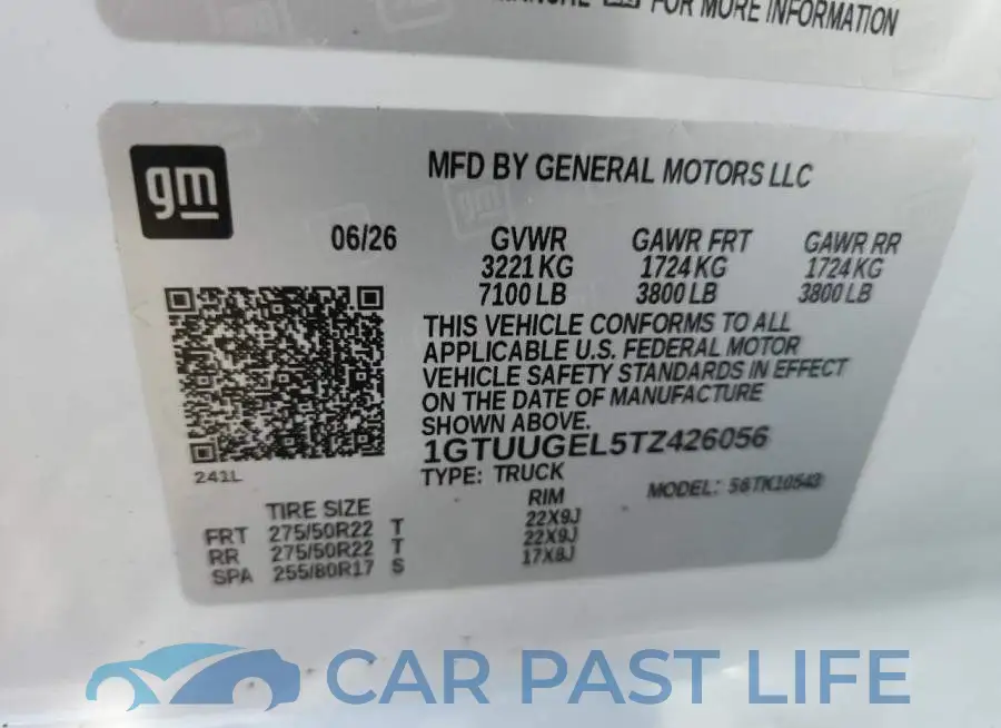 1GTUUGEL5TZ426056# 12